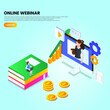 © Creativa Images - Online webinar 3d isometric vector illustration concept for banner, website, landing page, ads, flyer template
