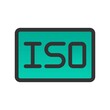 Iso Filled Gradient Vector Icon Design