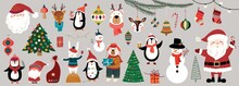 Christmas Big Collection With Traditional Elements, Winter Seasonal Design