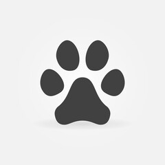  Dog or Cat Paw Print vector concept simple silhouette icon