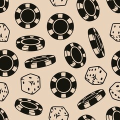 Canvas Print - Gambling vintage seamless pattern