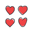 © Matias - Hearts doodle collection. Heart illustrations. Hand drawn valentine's day romance symbol.