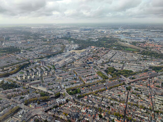 Wall Mural - amsterdam canals aerial while landing