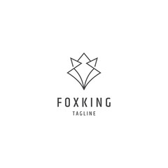 Wall Mural - Fox king head line logo design template 