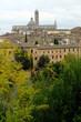 Siena. Siena, panorama of the ancient Tuscan city.View of the town with its main monuments: the Cathedral, the Torre del Mangia. Siena, Tuscany, Italy.