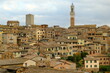 Siena Italy. Siena, panorama of the ancient Tuscan city.View of the town with its main monuments: the Cathedral, the Torre del Mangia. Siena, Tuscany, Italy.