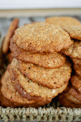 Canvas Print - Oat flakes and honey cookies