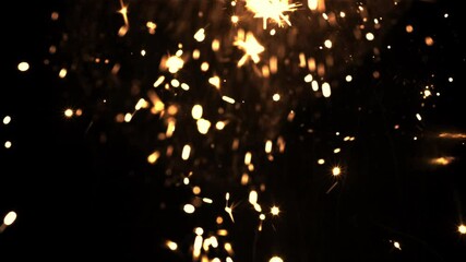 Canvas Print - Bright lights of New Year's fireworks on a black background. Filmed is slow motion 1000 frames per second.High quality FullHD footage