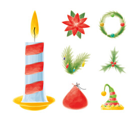 Sticker - set of happy christmas