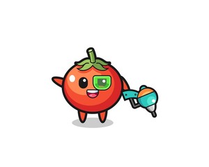 tomatoes cartoon as future warrior mascot