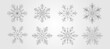 set of snowflake icon vector winter symbol illustration design, line art crystal symbol