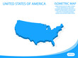 Modern vector isometric of United States of America blue map. elements white background for concept map easy to edit and customize. eps 10