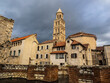 Early morning cityscape view of ancient buildings in Split, Croatia.