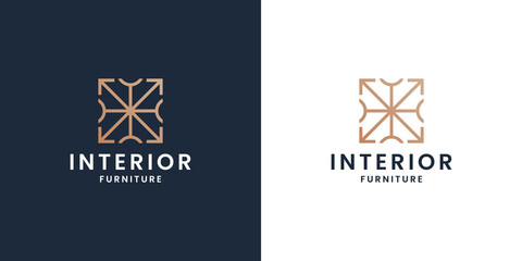 abstract interior furniture decoration logo design monogram