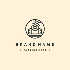 Sticker - Home vector logo template for a real estate company. Illustration of a roof. Design elements. Creative ideas for logotypes. EPS10.