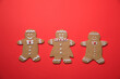 Ginger Bread Family on a Christmas Festive Background
