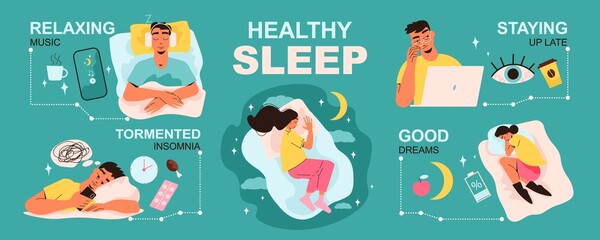 Sticker - Healthy Sleep Infographic Set