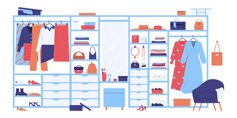 Canvas Print - Wardrobe Flat Illustration