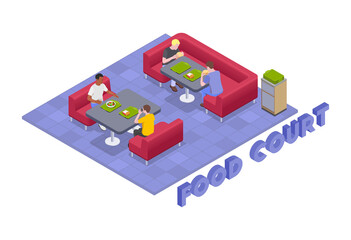 Sticker - Food Court Seats Composition