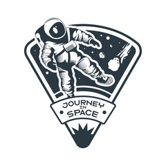 Wall Mural - Walking Astronaut Space Emblem