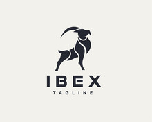Abstract Ibex Cut Pieces Body Style Art Logo Template Illustration