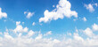 © vahit - Blue and cyan gradient coloured sky and white clouds floating on air. Astonishing view of harmony of cumulus and clear sky.