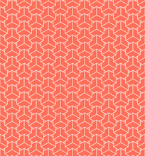 Seamless Pattern Vector Design With A Minimalist Style In Mosaic With Coral And Pink Colors. Background With A Geometric Pattern With Pink Cubes