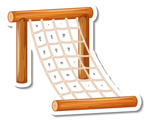 Canvas Print - Sticker template with Climbing net for playground isolated