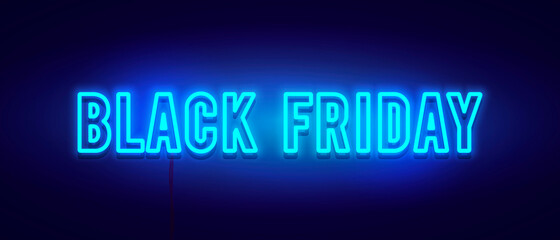 Vector Illustration Black Friday Neon Letter Sign