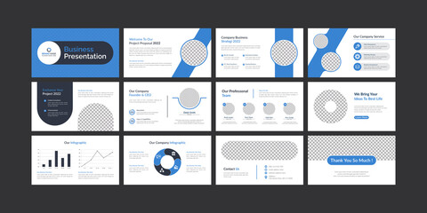 creative and modern business powerpoint presentation slide template design set and magazine, page la