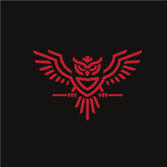 Wall Mural - geometric color owl logo vector