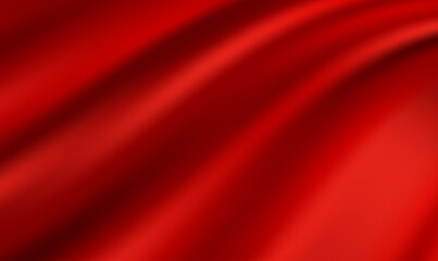 Smooth elegant red silk or satin luxury cloth texture can use as abstract background. Red cloth or liquid wave or wavy folds of grunge silk texture satin velvet material. Christmas background. Vector