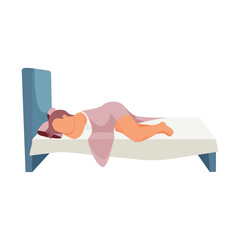 Wall Mural - Sleeping Woman Flat Composition