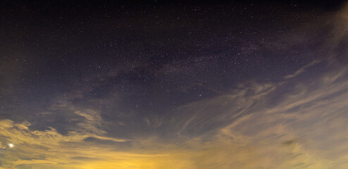 Wall Mural - sky stars clouds milky way at night