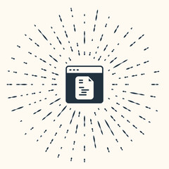 Grey Software, web developer programming code icon isolated on beige background. Javascript computer script random parts of program code. Abstract circle random dots. Vector