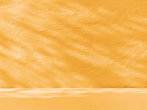 Fototapete - Yellow blank surface with natural shadows