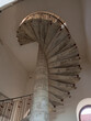 Stone spiral steps winding up the tall St. Anastasia bell tower in Zadar, Croatia in Europe. 