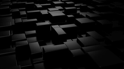 Background of Animated Cubes. Abstract motion, loop, two color, 3d rendering, 4k resolution

