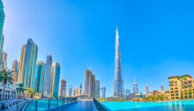 The Long Bridge To Burj Khalifa Tower, Dubai, UAE