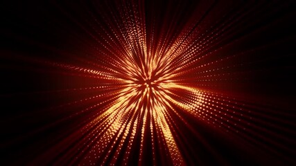 Sticker - Abstract background shiny futuristic fancy geometry object and particles transform rotating loop