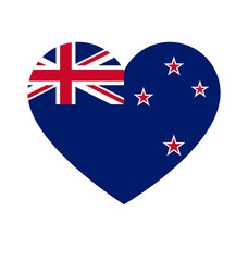 Poster - new zealand kiwi flag in heart shape