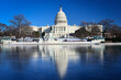 US Capitol in snow - Washington DC United States