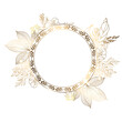 © MARINA - Round gold frame with flowers. Beautiful illustration on an isolated white background. Template design with circular ornament. Floral vector illustration.