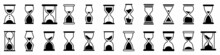 Hourglass Icon Set. Vintage Hourglass. Sandglass Timer Or Clock Flat Icon For Apps And Websites. Clock Flat Icon. Time Management. Vector Illustration.