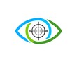 Abstract eye care with sniper symbol inside