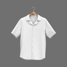 Short-sleeve Camp Shirt Mockup. 3d Rendering, 3d Illustration