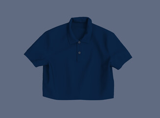 Sticker - Women’s cropped polo shirt mockup in front view, 3d rendering, 3d illustration