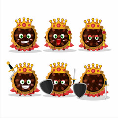 Poster - A Charismatic King pecan pie cartoon character wearing a gold crown