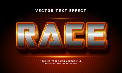 Wall Mural - Race 3D text effect. Editable text style effect, suitable for race event needs .