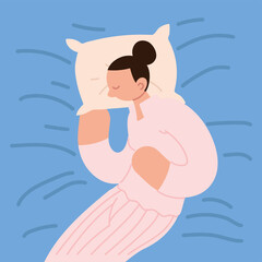 Sticker - sleeping woman with pillow